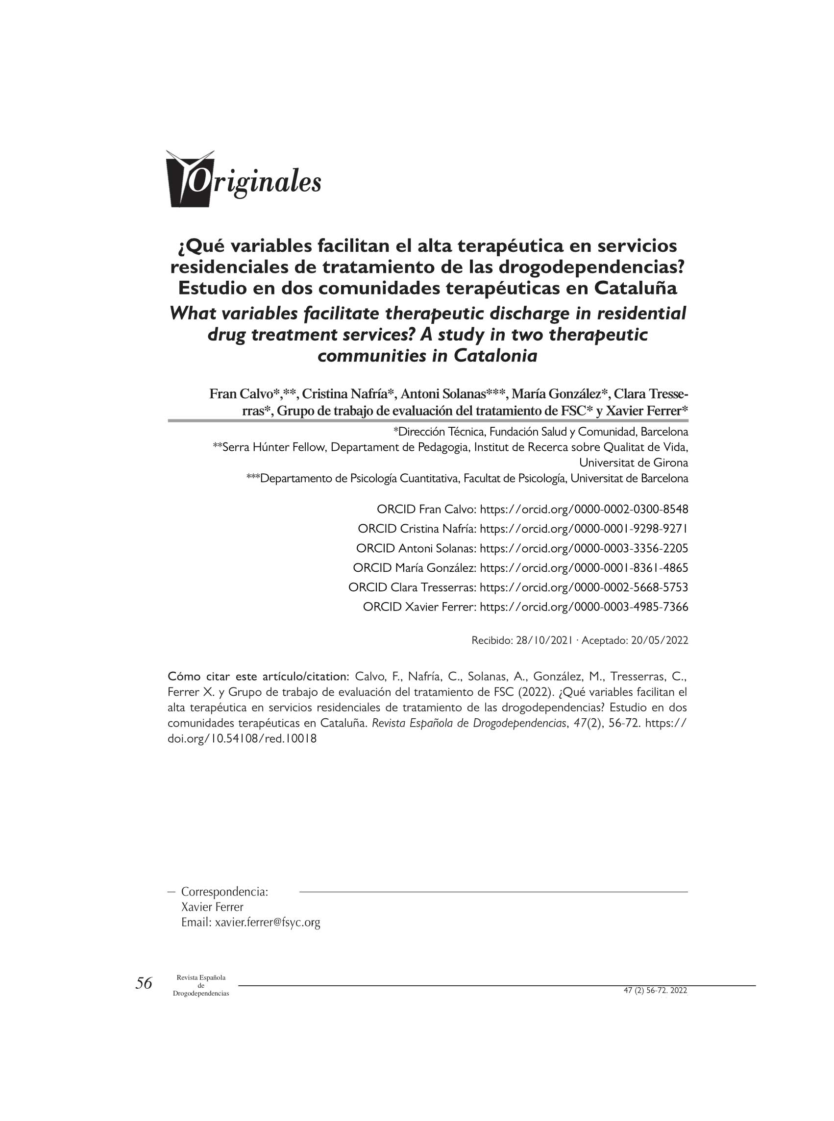 Variables-alta-terapeutica-en-CTs-articulo-REDD ¿Qué variables facilitan el alta terapéutica en servicios residenciales de tratamiento de las drogodependencias? Estudio en dos comunidades terapéuticas en Cataluña