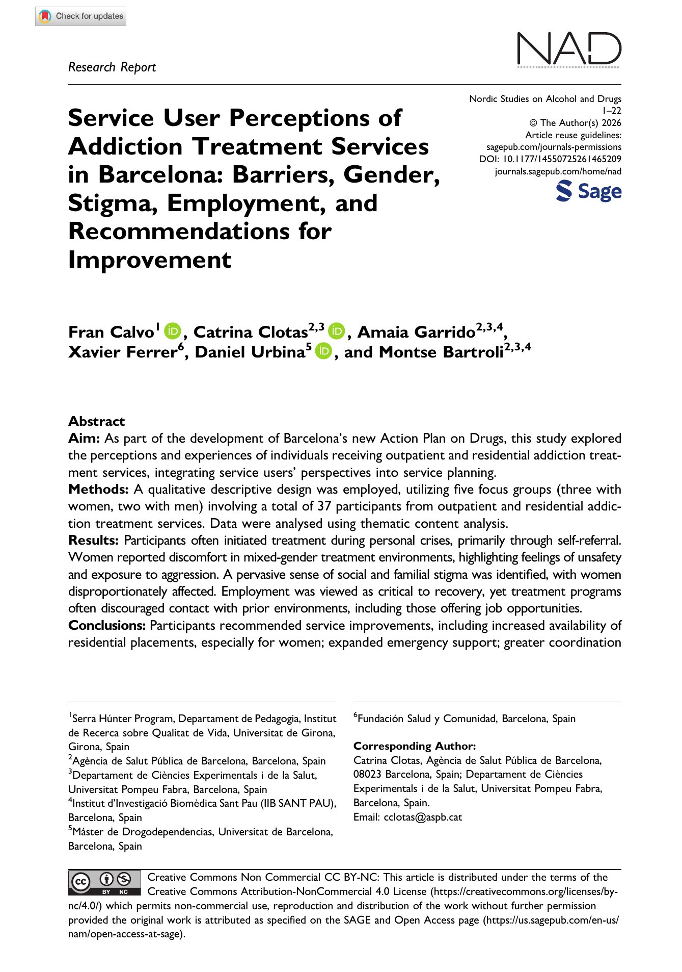 Service-user-perceptions-Barcelona-portada Service User Perceptions of Addiction Treatment Services in Barcelona: Barriers, Gender, Stigma, Employment, and Recommendations for Improvement